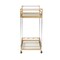 Baxton Studio Savannah Contemporary Glam and Luxe Gold Metal and Glass Wine Cart 220-12524-ZORO - alternate 6